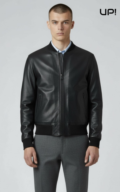 Bomber in pelle nappa uomo modello College