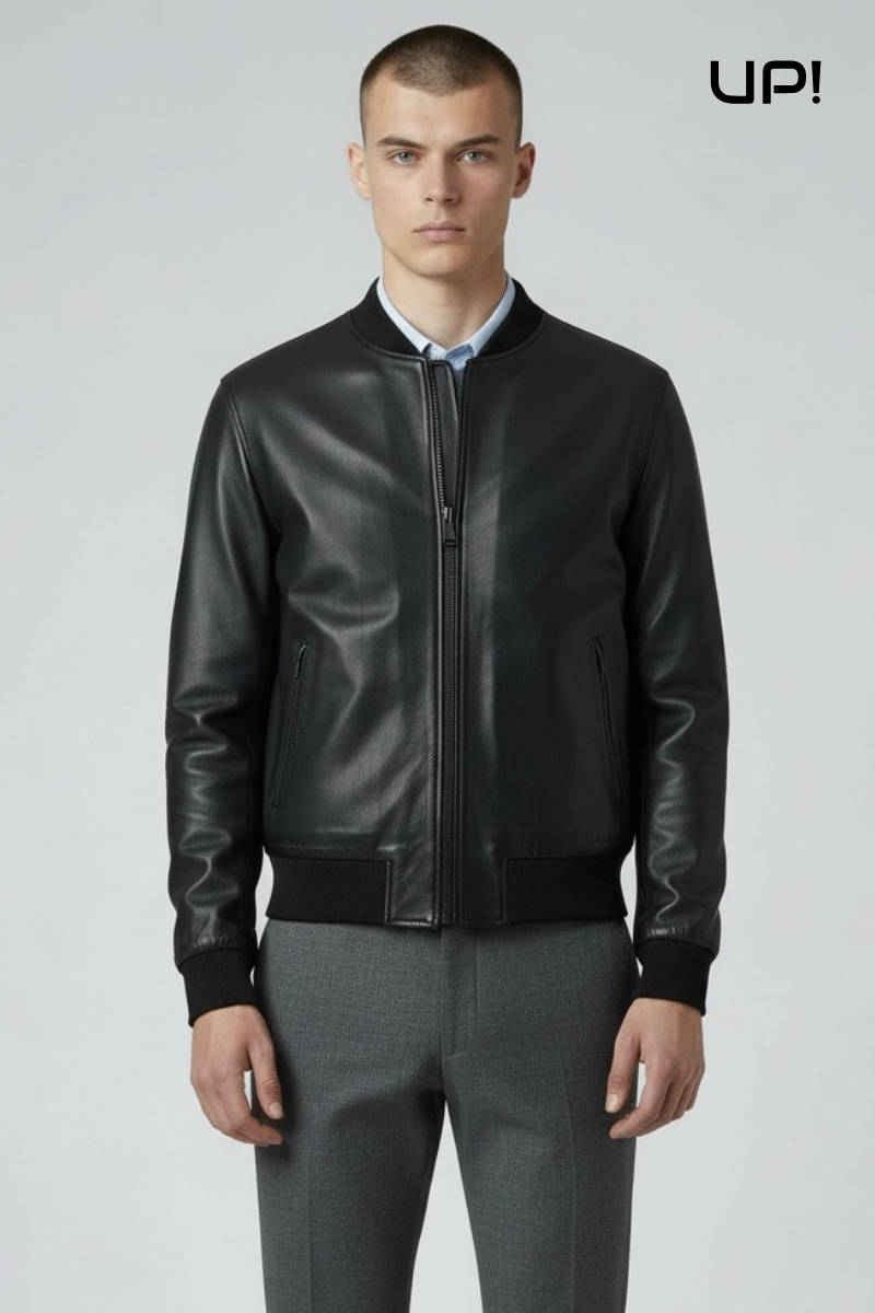 Bomber in pelle nappa uomo modello College