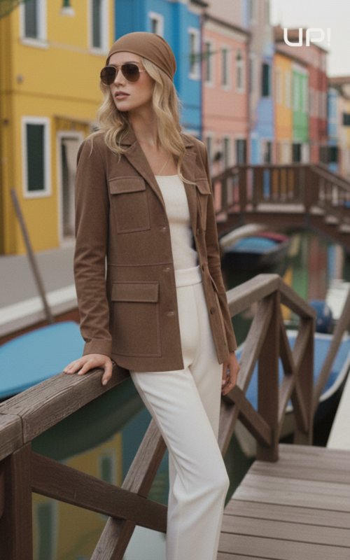 Giacca Donna Sahariana in Camoscio Venezia  | UP217