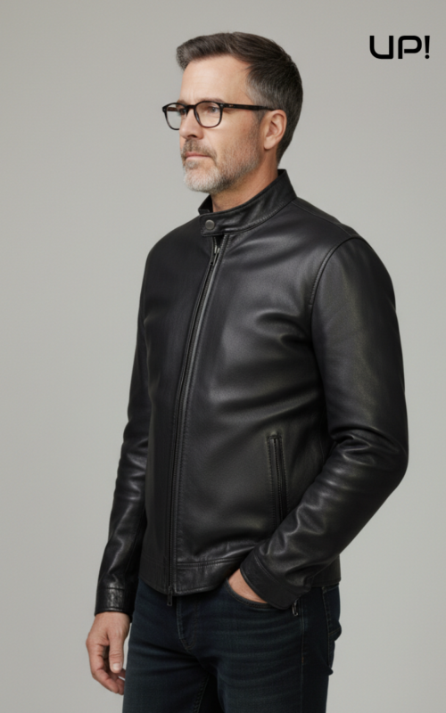 BIKER UOMO IN NAPPA NATURALE BLACK ALEX| UP032