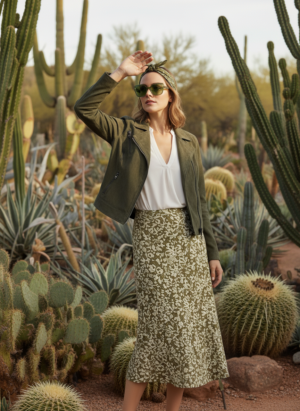 Giacca Chiodo Biker Donna in suede verde | Jerry UP223